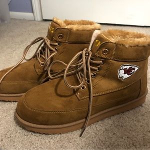 CHIEFS Faux Fur-Lined Boots-(size 8 men’s) FREE SHIP